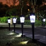0.8W Solar Güçlendirilmiş Plastik Outdoor Bahçe LED Peyzajlı Işık Yolu Çim Yard Lamba