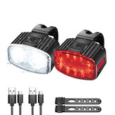 Fiets USB Oplaadbare Achterlicht Voorlicht Set, Fiets Achterlicht LED Achterlicht Voor Fiets Voor- en Achter Fietsverlichting Fietsaccessoires
