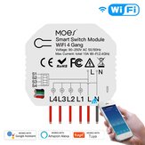 Tuya Smart Life 4 Gang WiFi Smart Light Switch 1/2 Way Wireless Module App Remote Timer Switch Aan-uit apparaat Werkt met Alexa Google Home