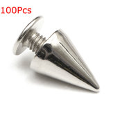 100 stuks 7x10mm metalen zilveren studs rivet bullet spike cone screw voor lederen ambachten