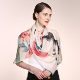 Women Classical Ink Painting Scarves Casual Soft Multi-function Shawl Scarf
