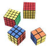 Ensemble de 4 jouets classiques Magic Cube 2x2x2 et 3x3x3 4x4x4 et 5x5x5, autocollant en PVC bloc casse-tête Speed Cube