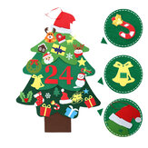 JETEVEN DIY filc karácsonyfa gyerekeknek fal karácsonyi díszek karácsonyi visszaszámlálás adventi naptár 3,2ft 37db díszek boldog karácsonyi díszek