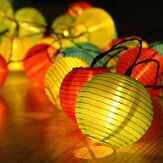 Luces de Cuerda de Linterna Solar LED 10/20/30/50 Luces de Linterna de Tela Impermeable para Jardín de Navidad Decoración Exterior e Interior del Hogar