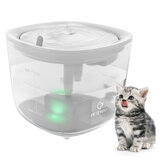 PETEMPO نافورة ماء القطط ، نافورة ماء القطط اللاسلكية مع ضوء LED ، موزع ماء القط الهادئ الفائق الصمت ، نافورة ماء القطط والكلاب التلقائية مع نافذة مستوى الماء