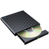 Unidade externa de CD DVD RW Deepfox USB 3.0 Type-C 8MB DVD Writer de plástico Super Drive para laptop