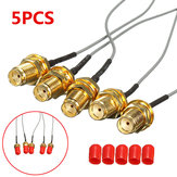 DANIU 5 piezas 15 cm 5,9 pulgadas SMA a IPEX RF hembra cable adaptador con tapas rojas