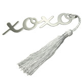 Silver Mental Bookmark with A Tassel Crafting Label Book Mark Party Favor Gifts for Friend Student Office