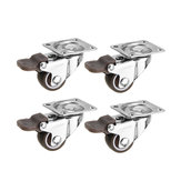Machifit 4pcs 1 Inch TPE Mute Lightweight Universal Wheels with Brake Caster for Furniture