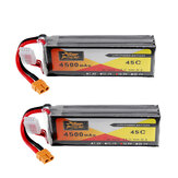 Bateria Lipo 4S 45C 14.8V 4500mAh ZOP Power com conector XT60 para Carro RC Barco Quadricóptero - Pacote com 2