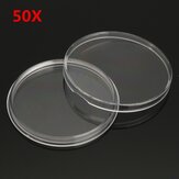 50Pcs Clear Polystyrene Capsules with Coin Holders Case Adjustable for 19 to 39mm Coin