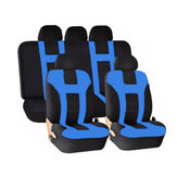 Universal Car Seat Covers Front Rear Protectors 9 Piece Set Washable Blue & Black
