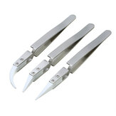 3pcs New Non Conductive Ceramic Tweezers IC SMD SMT Reverse Tweezers Heat Resistant 1000 Degree Hand Tools