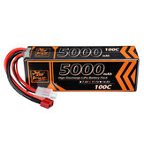 ZOP Power 11.1V 5000mAh 100C 3S T Plug Lipo Battery for RC Car