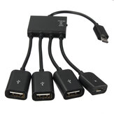 4 مدخل Micro USB OTG Hub محول خط بيانات الكابل القوة شحن لـ Galaxy S5 S4 S3 Google Nexus