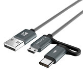 FLOVEME QC 3.0 Fast Charging Micro USB Type C Data Cable 80cm for Samsung S8 S7 Huawei P10 Oneplus 5