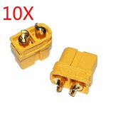 10 pares de conectores enchufables machos y hembras Amass XT60U mejorados para baterías LiPo