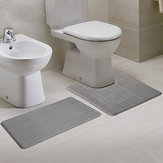 Conjunto de 2 tapetes para banheiro de espuma de memória super absorvente e veludo de coral para o piso da casa de banho