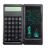 [Версия с подсветкой] Настольный калькулятор Gideatech с 12-значным дисплеем и 6-дюймовым планшетом с жидкокристаллическим экраном, складной, с возможностью повторного записывания и цифровым чертежным блокнотом с ручкой-стилусом и кнопкой стирания.