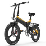 [EU Direct] LANKELEISI G650 48V 12.8AH 500W Folding Moped Electric Bicycle 20*2.4 Inches Off-Tire 80-100km Mileage Range Max Load 120-150kg
