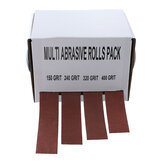Drillpro 4pcs 25mmx6m Sanding Belt Roll Drawable Emery Cloth Sandpaper Grinding Belts Soft Sandpaper Roll for Wood Turners