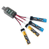 Chargeur de batterie AOKoda CX405 4CH Micro USB pour batterie 1S E010 Tiny Whoop Lipo LiHV