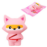 Squishy Pink Fox Ninja Soft Toy 13.5CM Slow Rising With Packaging Collection Gift Bag Keychain κρεμαστό παιχνίδι