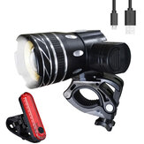 Мощный фонарь для велосипеда BIKIGHT T6 150LM с аккумулятором на 1200 мАч и 3 режимами освещения, заряжаемый через USB, для передней части рамы велосипеда для катания на велосипеде и кемпинга с задним светом