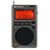 Radio portátil Radio Retekes TR110 de onda corta SSB FM/MW/SW/LSB/AIR/CB/VHF/UHF Bandaa completa Alarma de radio digital NOAA Reloj despertador