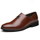 Men Comfortable Business Genuine Leather Slip On Formal Shoes