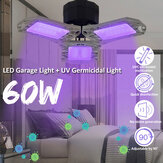 60W LED UVC 紫外線殺菌ランプ電球 ガレージシーリングライト E27 二つの使い方