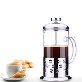 Teiera in vetro e acciaio inossidabile con filtro per caffè e tè stile pressa francese