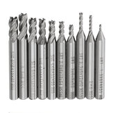 Drillpro 10-teiliger Satz HSS 4 Flöten Schaftfräser mit 1,5-6 mm Durchmesser und geraden Schaftfräsern zum Einsatz in CNC-Maschinen