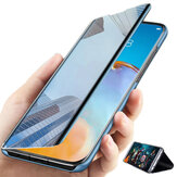 Bakeey for POCO M3 Pro 5G NFC Global Version/ Xiaomi Redmi Note 10 5G Case Foldable Flip Plating Mirror Window View Shockproof Full Cover Protective Case Non-Original