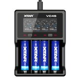 Зарядное устройство для аккумуляторов Умный зарядное устройство для аккумуляторов XTAR VC4S 18650 Charger QC3.0 быстрая зарядка вход USB 3.7V 1.2V AA AAA Battery Charger
