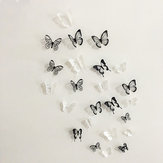 Miico 18db 3D fekete-fehér pillangós fali matrica hűtőmágnes lakberendezési matrica művészeti rátét