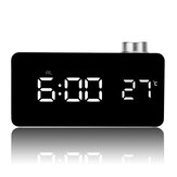 Espelho Knob Alarm Relógio Personalidade Criativo Termômetro Cabeceira Relógio LED Luminous Student Relógio