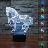 Cheval 3D LED lampe 7 changement de couleur capteur tactile veilleuse cadeau de noël décor de fête