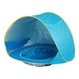 خيمة شاطئ الأطفال مع حماية من الأشعة فوق البنفسجية وحمام سباحة، مقاومة للماء، سهلة التركيب، للتخييم في الهواء الطلق والحماية من الشمس.
