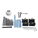 19Pcs Mini Quick Changes Tool Post Holder Set + 3/8 Inch Boring Bar + Indexable 3/8 Inch Lathe Tools Kit