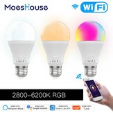 MoesHouse 9W E27 WiFi ذكي LED Bulb RGB C + W عكس الضوء ذكي Life Tuya التطبيق مصباح يعمل مع Alexa Google Home AC110V / 220V