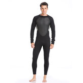 Roupa de mergulho para homem de 3 mm super elástica para todo o corpo, ajustável para mergulho e natação com mangas longas.