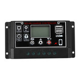 10A/20A/30A/40A/50A/60A 12V/24V Dual USB LCD Solar Panel Battery Regulator Charge Controller Black