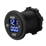 12V 24V AUX Hoofd LED Digitale Dubbele Voltmeter Spanningsmeter Batterij Monitor Paneel