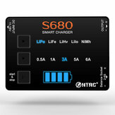 Chargeur de batterie LiPo/LiFe/LiHv/Lilon/1-15S Nimh HTRC S680 80W 6A AC-DC Mini RC pour 1-6s avec adaptateur 15V6A