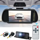 مراقب مرآة LCD بحجم 7 بوصات للسيارة اللاسلكي مع كاميرا عكسية برؤية خلفية IR ورؤية ليلية