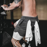 Κοντομάνικο κυνήγι Camo 2020 Άνδρες 2 σε 1 Διπλό στρώμα Γρήγορο στέγνωμα GYM Sport Shorts Fitness Jogging Workout Shorts Ανδρικά σπορ σορτς