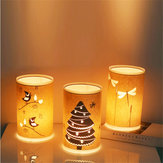 E27 Ручная резьба по дереву Теплый стол свет Parchment LED Настольная лампа для декора дома