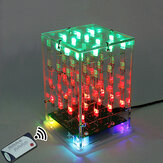 4x4x4 Dual Couleur LED Cube 3D Lumière Carré Électronique Bricolage Kit avec Télécommande