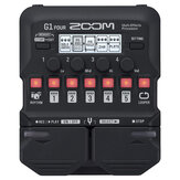 Pedal processador de efeitos multi-efeitos para guitarra Zoom G1 FOUR/G1X FOUR, With Built-in effects, Amp Modeling, Looper, Rhythm Section, Tuner, Battery Powered